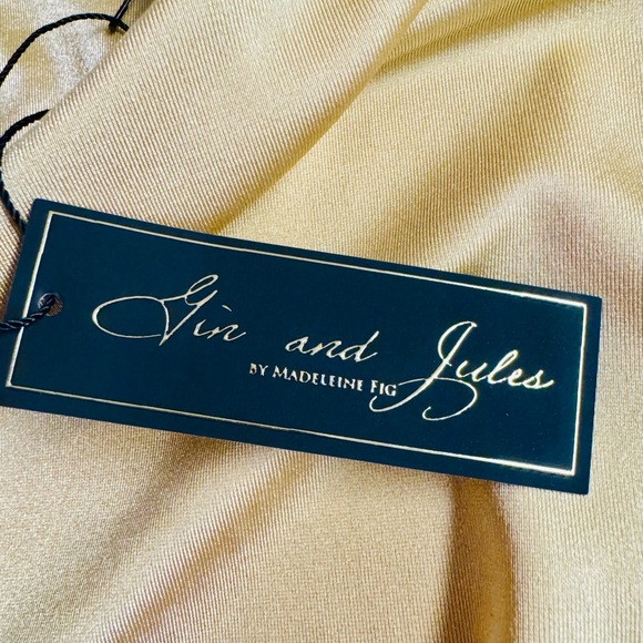 18W NWT Free People x Gin and Jules-gold nylon/spandex mini part dress.Size 18W - Picture 7 of 10